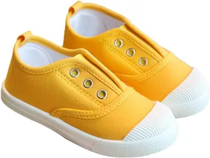 1 to 9 Years Boy Girl Slip On Canvas Sneaker, Kids Low Top Casual Fashion Shoes, Comfy Lace-Up Walking Shoes
