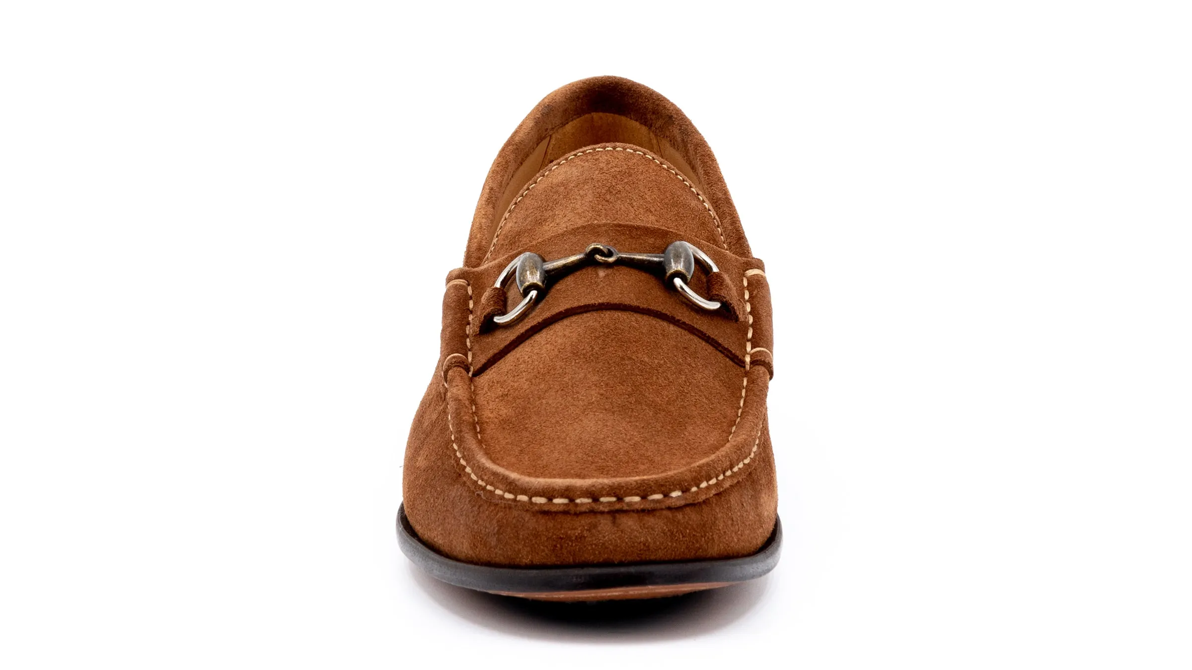 Addison Suede Horse Bit Loafers - Snuff