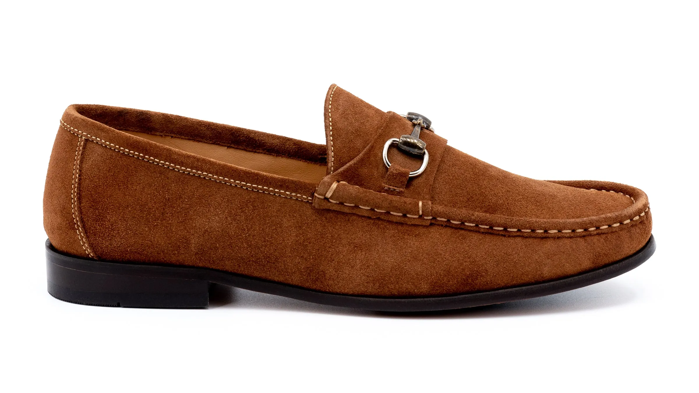 Addison Suede Horse Bit Loafers - Snuff