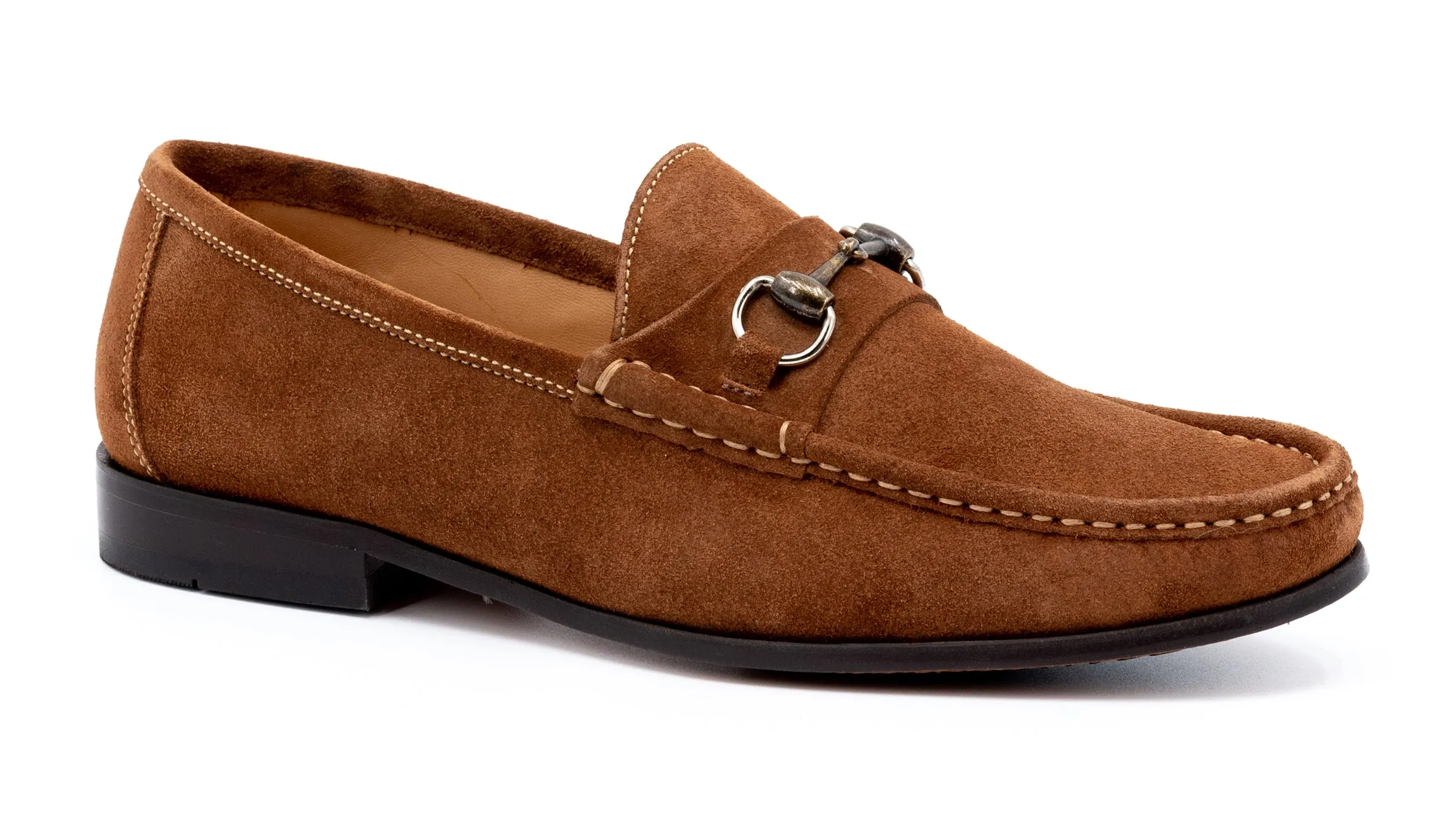 Addison Suede Horse Bit Loafers - Snuff