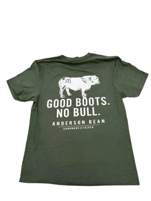 Anderson Bean Good Boots No Bull T Shirt -Heather Military Green
