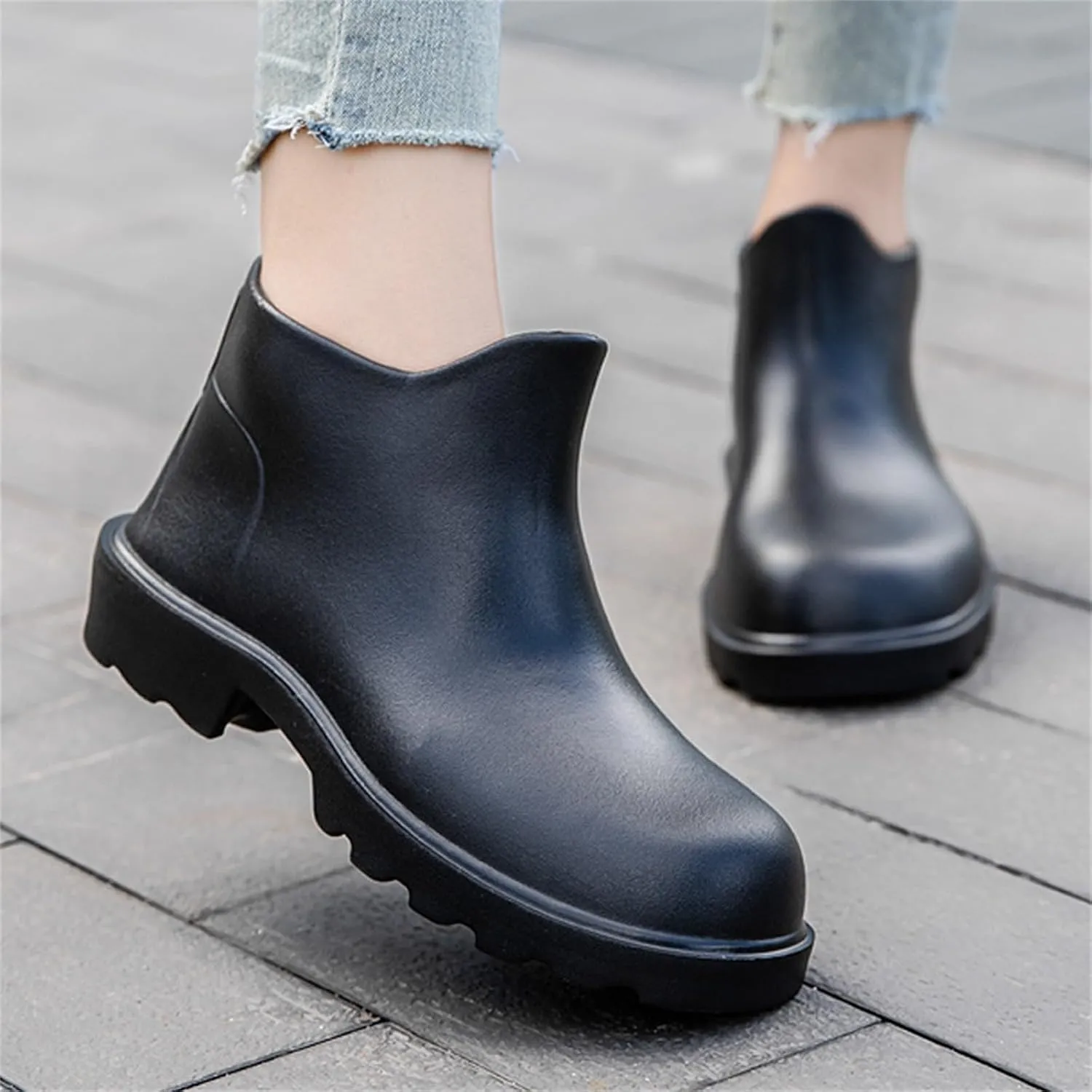Ankle Rain Boots for Women Waterproof Fashion Short Tube Water Proof Non Slip Rain Boots Non Slip Fishing Shoes