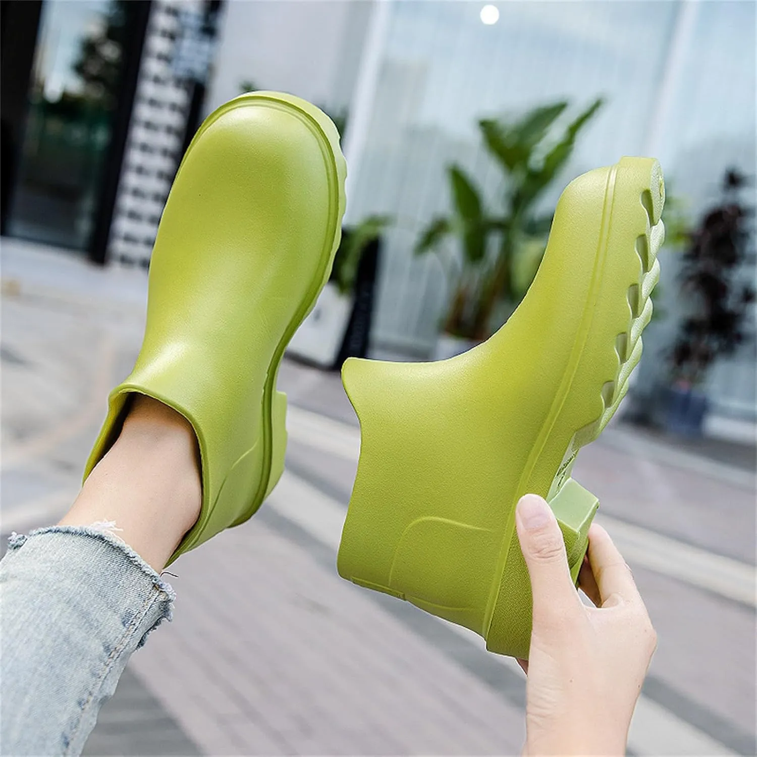 Ankle Rain Boots for Women Waterproof Fashion Short Tube Water Proof Non Slip Rain Boots Non Slip Fishing Shoes