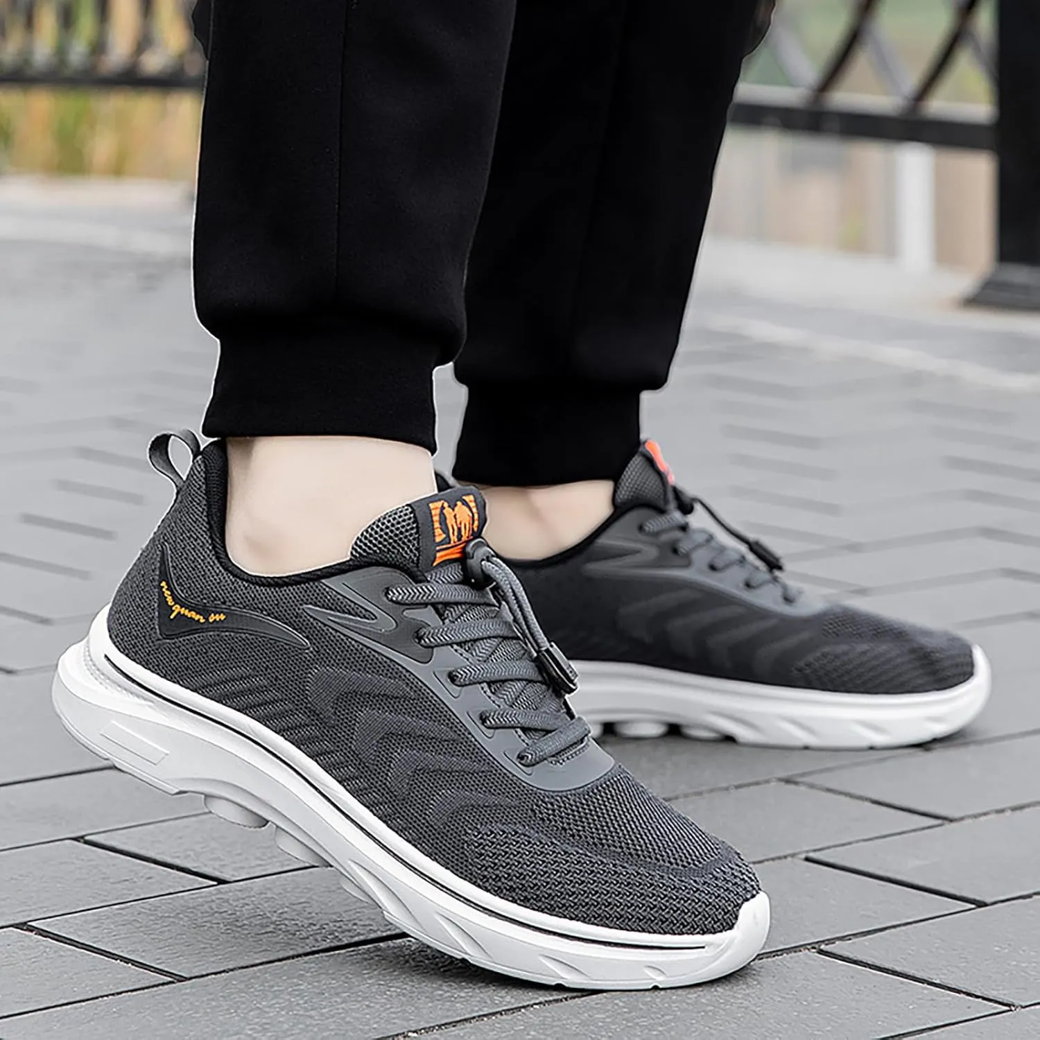 Arch Support Fitness Sneaker for Men Breathable Mesh Comfortable Tennis Shoe Men's Classic Casual Walking Shoes