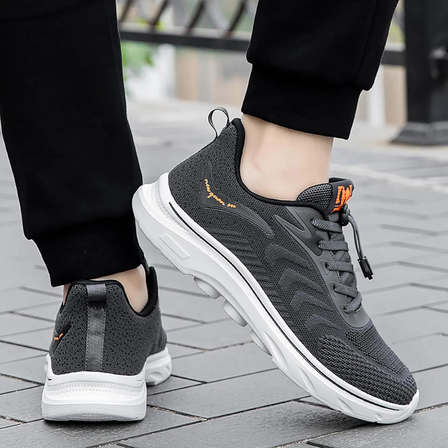 Arch Support Fitness Sneaker for Men Breathable Mesh Comfortable Tennis Shoe Men's Classic Casual Walking Shoes
