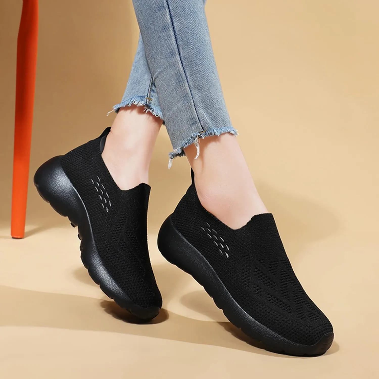 Arch Support Platform Sneakers for Women Platform Thick Sole Classic Rubber Sole Shoes Sparkly Shoe for Women