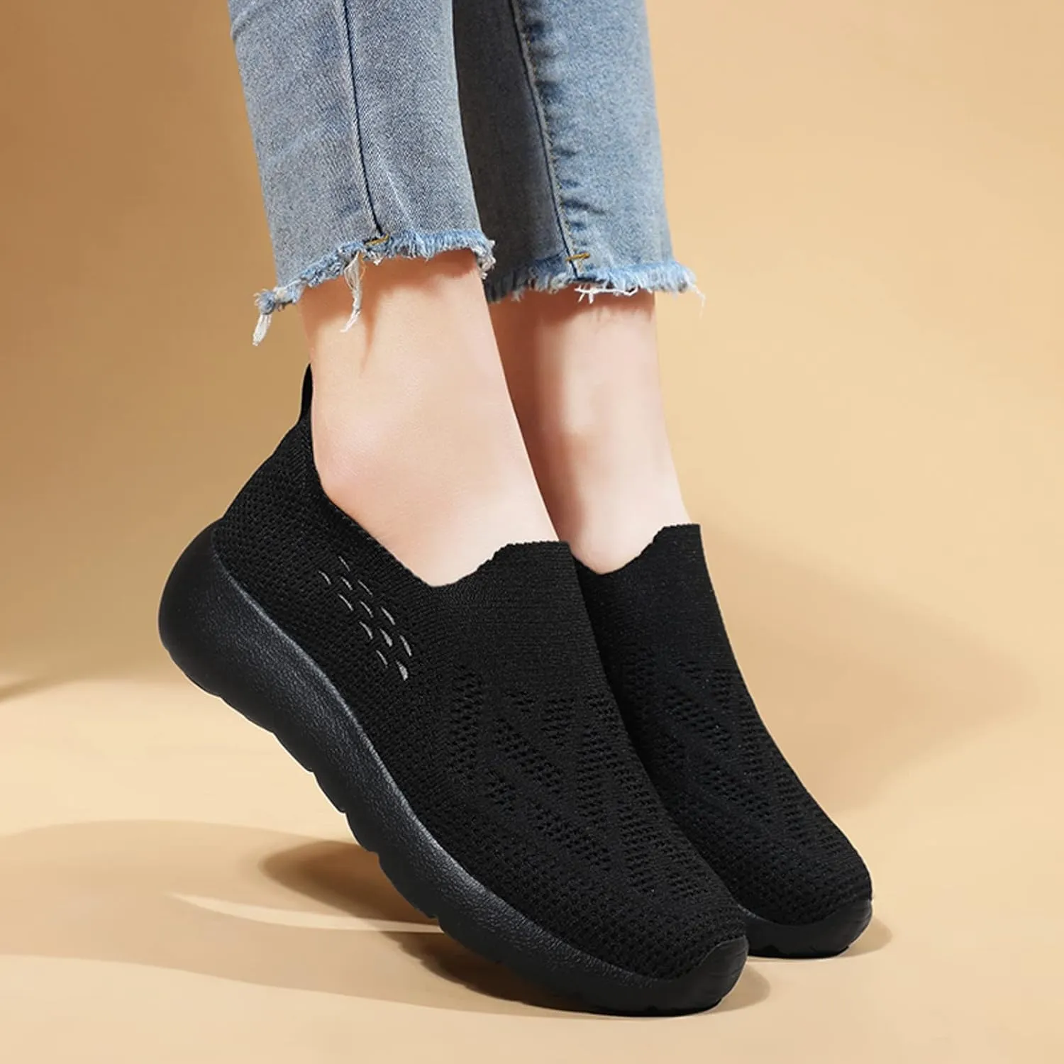 Arch Support Platform Sneakers for Women Platform Thick Sole Classic Rubber Sole Shoes Sparkly Shoe for Women