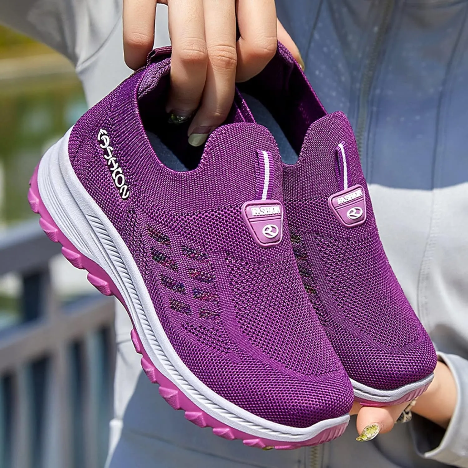 Arch Support Trekking Shoes for Women Platform Thick Sole Classic Rubber Sole Shoes Arch Support Walking Shoe