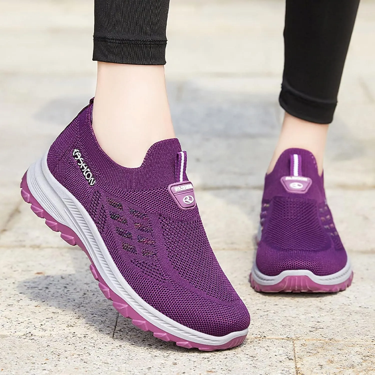 Arch Support Trekking Shoes for Women Platform Thick Sole Classic Rubber Sole Shoes Arch Support Walking Shoe