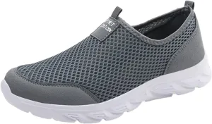 Arch Support Walking Shoes for Men Slip on Lightweight Breathable Fashion Sneaker Soft Flat Soled Elderly Shoes