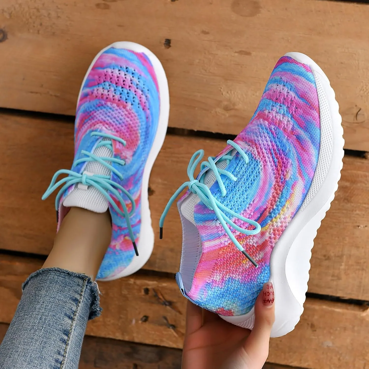 Athletic Shoes Women Fashion Training Gym Sneakers Ladies Cute Comfortable Arch Support Memory Foam Slip on Sneakers