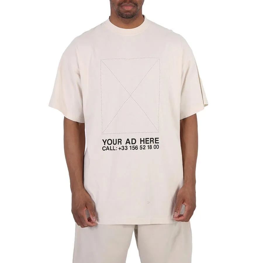 Balenciaga Your Ad Here Chalky White Oversized Logo Cotton T-Shirt