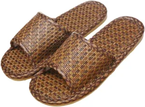 Bamboo Slippers Sandals for Women Tatami Straw Rattan Woven Grass Slides Non Slip Wooden Zori Beach Travel Hawaiian Summer Indoor House Boho Standing All Day Comfortable Walking Causal Japanese