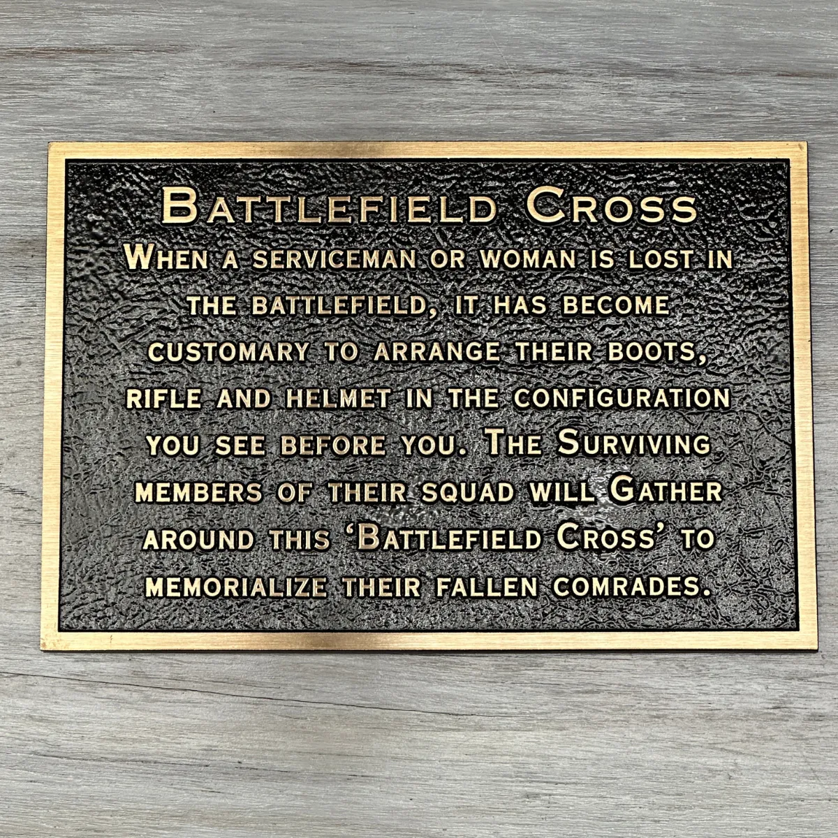Battlefield Cross Bronze Plaque