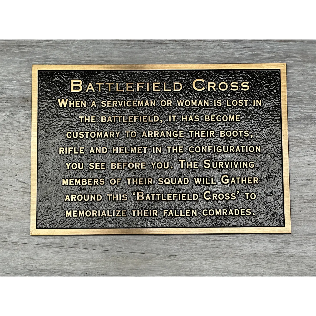 Battlefield Cross Bronze Plaque