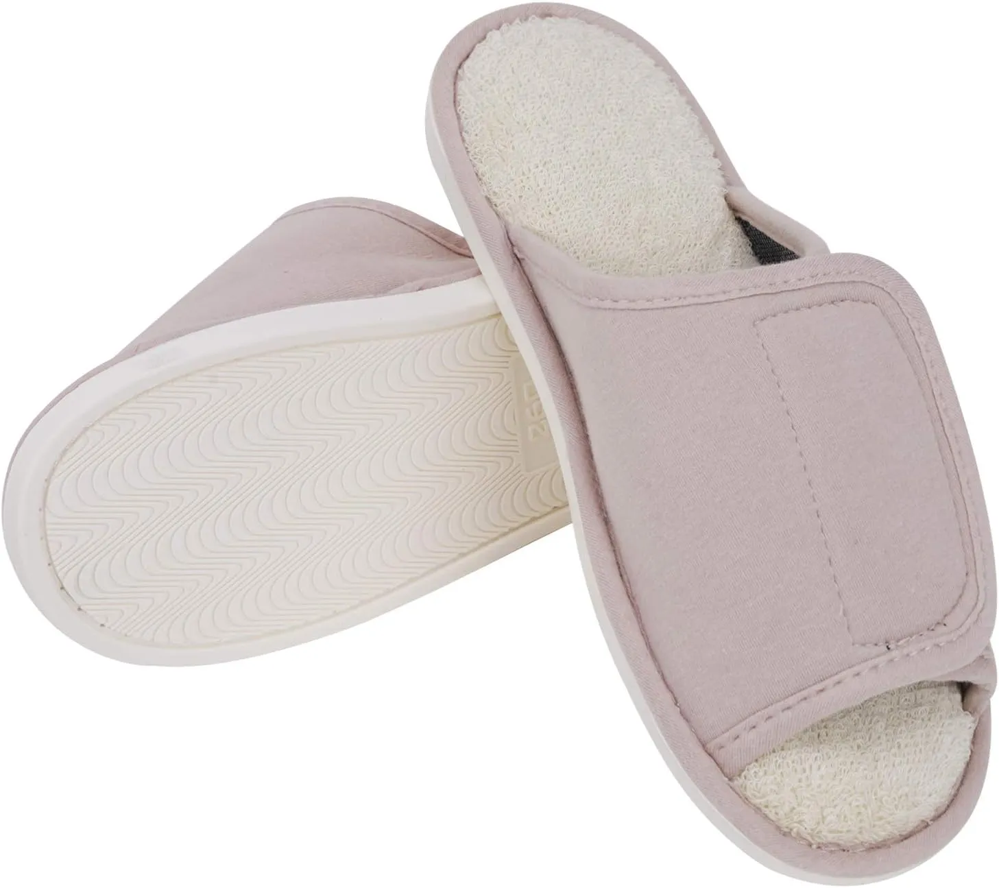 BXT Unisex Diabetic Slippers Open-Toe Arthritis Shoes Adjustable Closure Non-Slip Slide Slippers for Swollen Flat Feet Edema