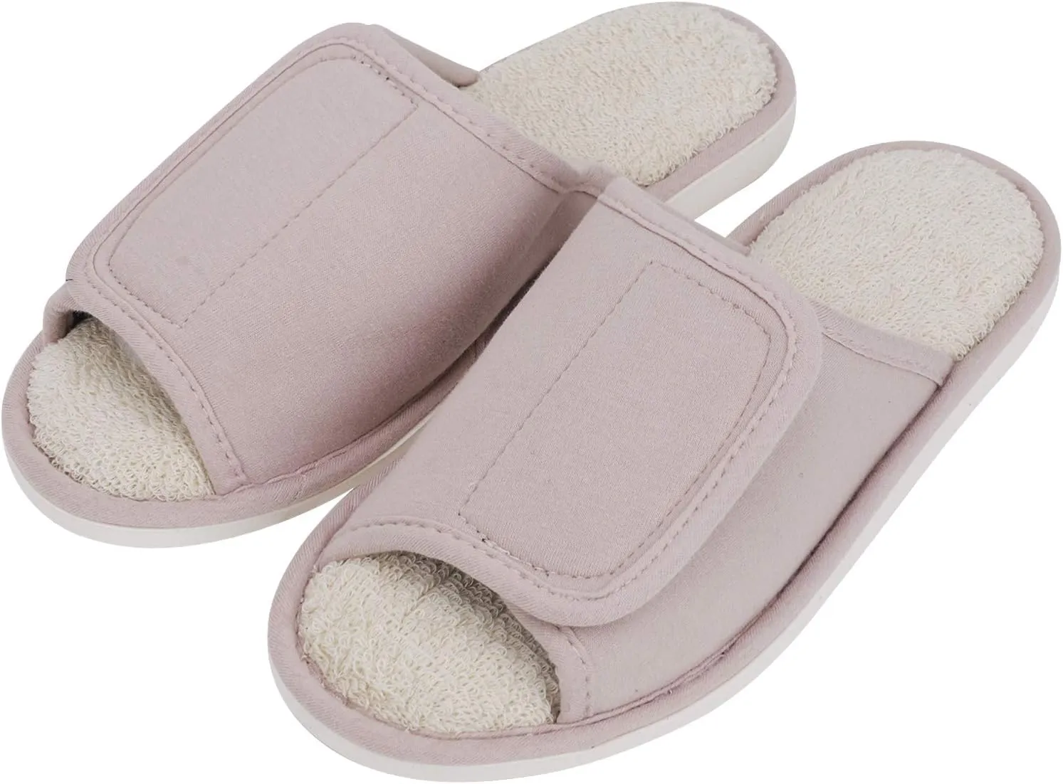 BXT Unisex Diabetic Slippers Open-Toe Arthritis Shoes Adjustable Closure Non-Slip Slide Slippers for Swollen Flat Feet Edema