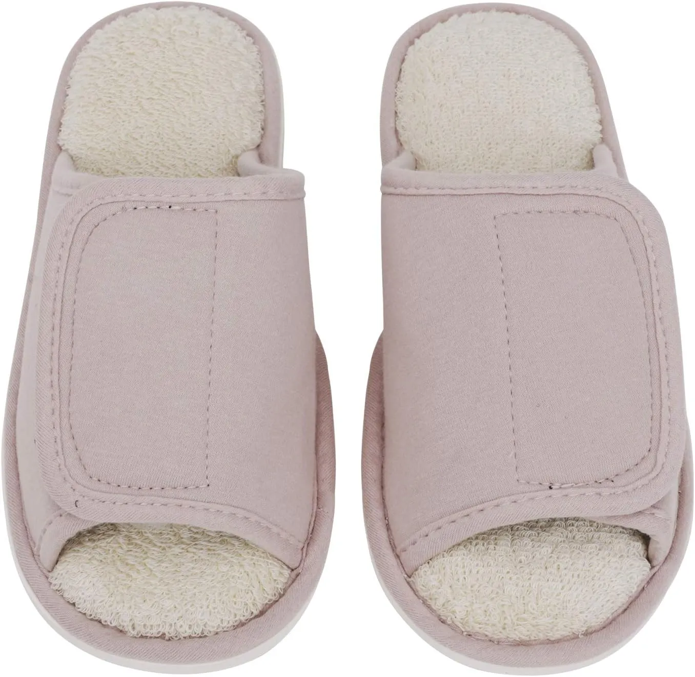 BXT Unisex Diabetic Slippers Open-Toe Arthritis Shoes Adjustable Closure Non-Slip Slide Slippers for Swollen Flat Feet Edema