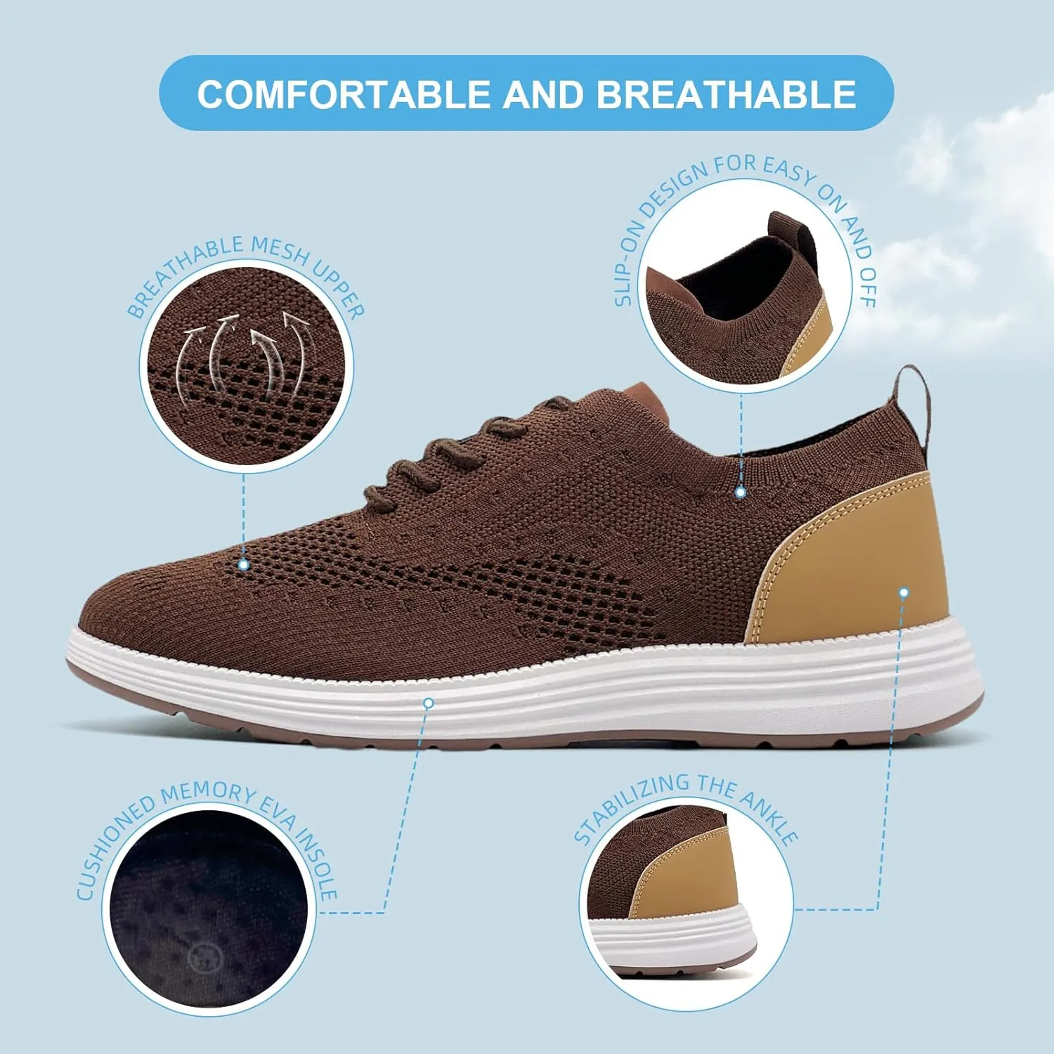 Casual Dress Shoes for Men Business Oxfords Fashion Sneakers Comfortable Loafers Mens Walking Shoes