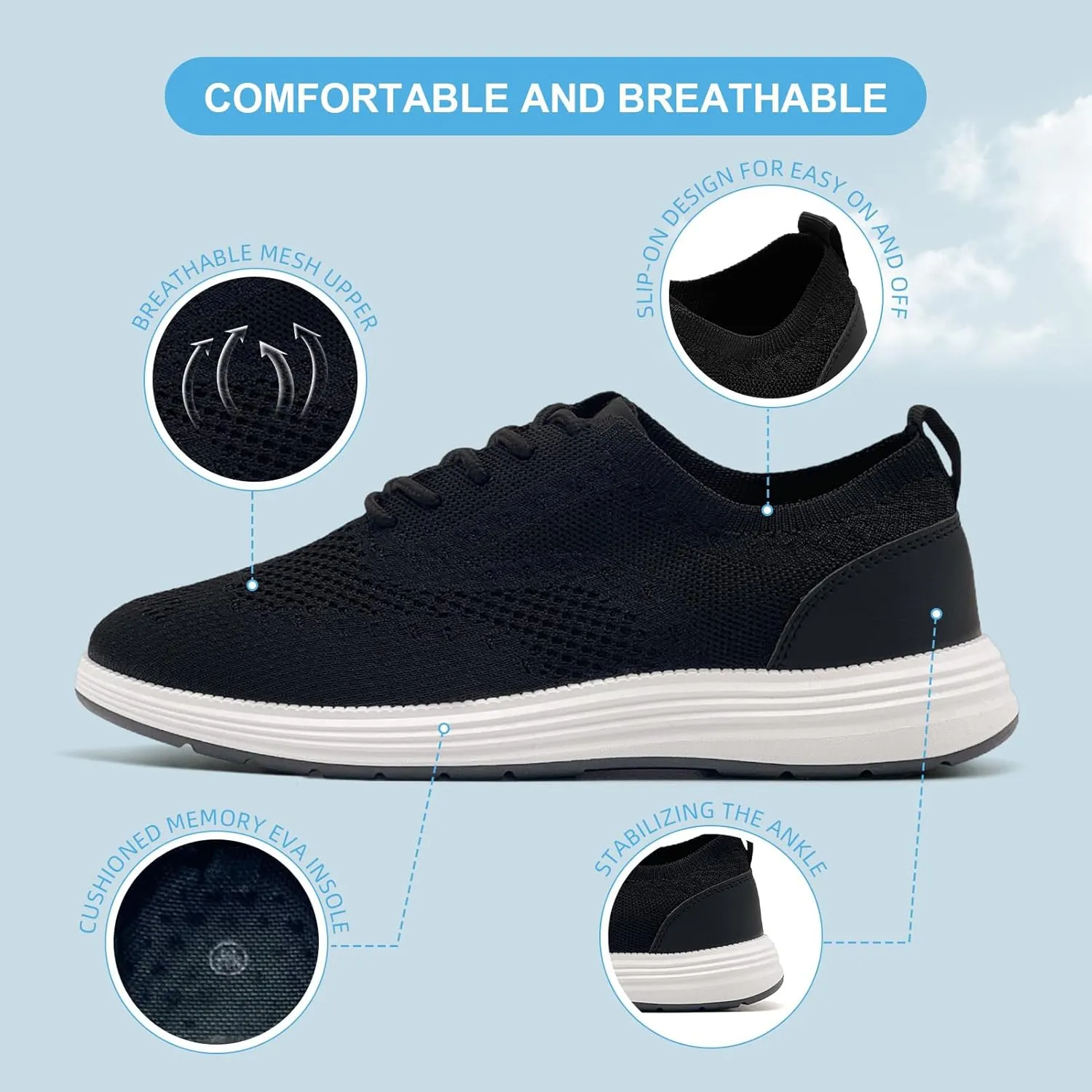 Casual Dress Shoes for Men Business Oxfords Fashion Sneakers Comfortable Loafers Mens Walking Shoes