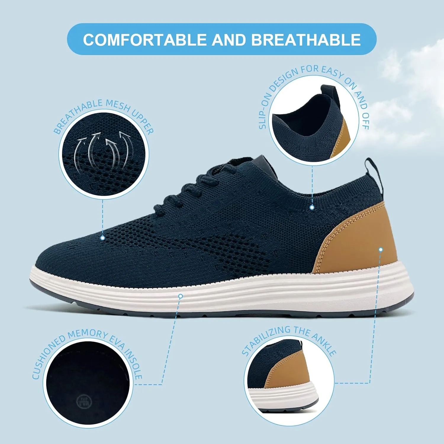 Casual Dress Shoes for Men Business Oxfords Fashion Sneakers Comfortable Loafers Mens Walking Shoes