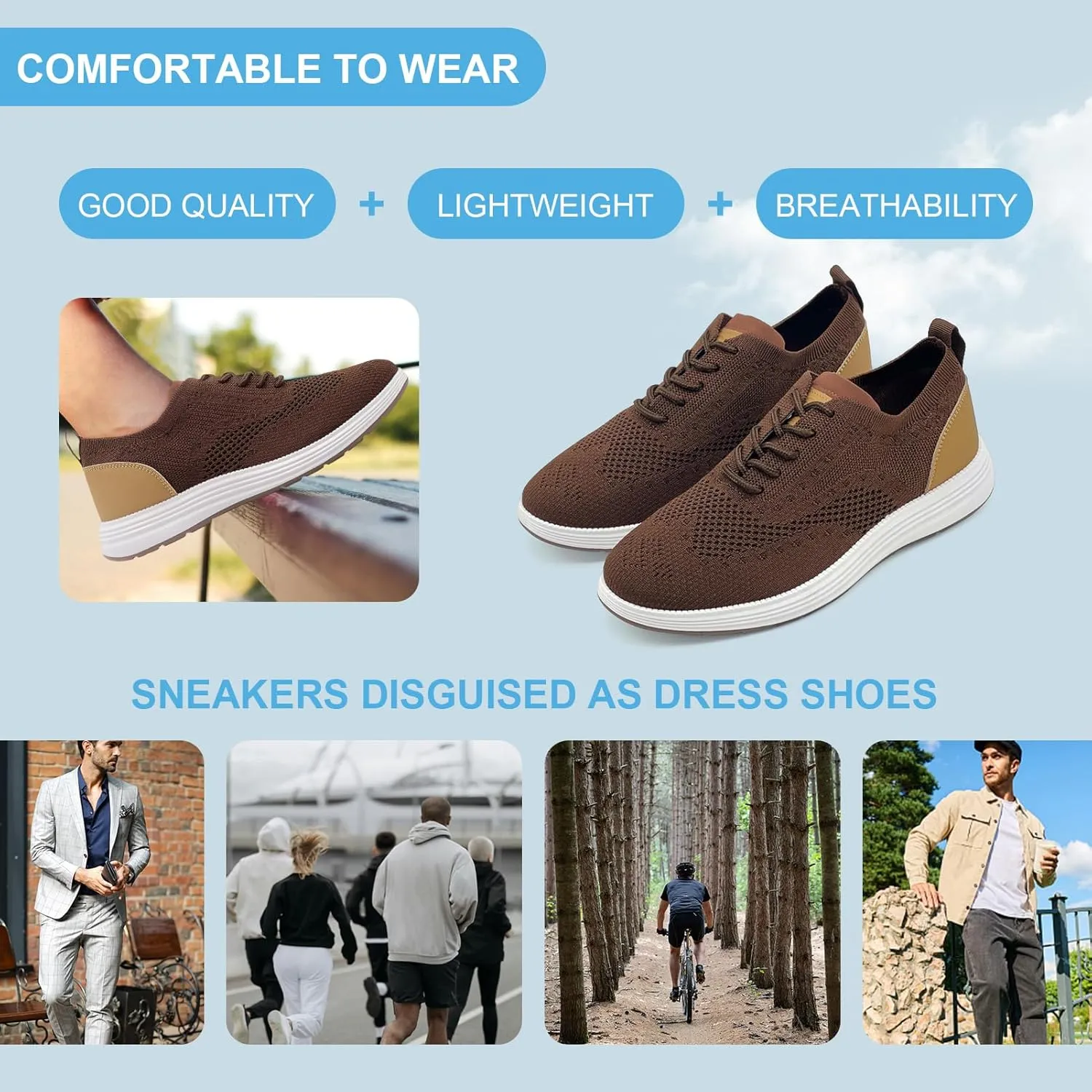 Casual Dress Shoes for Men Business Oxfords Fashion Sneakers Comfortable Loafers Mens Walking Shoes
