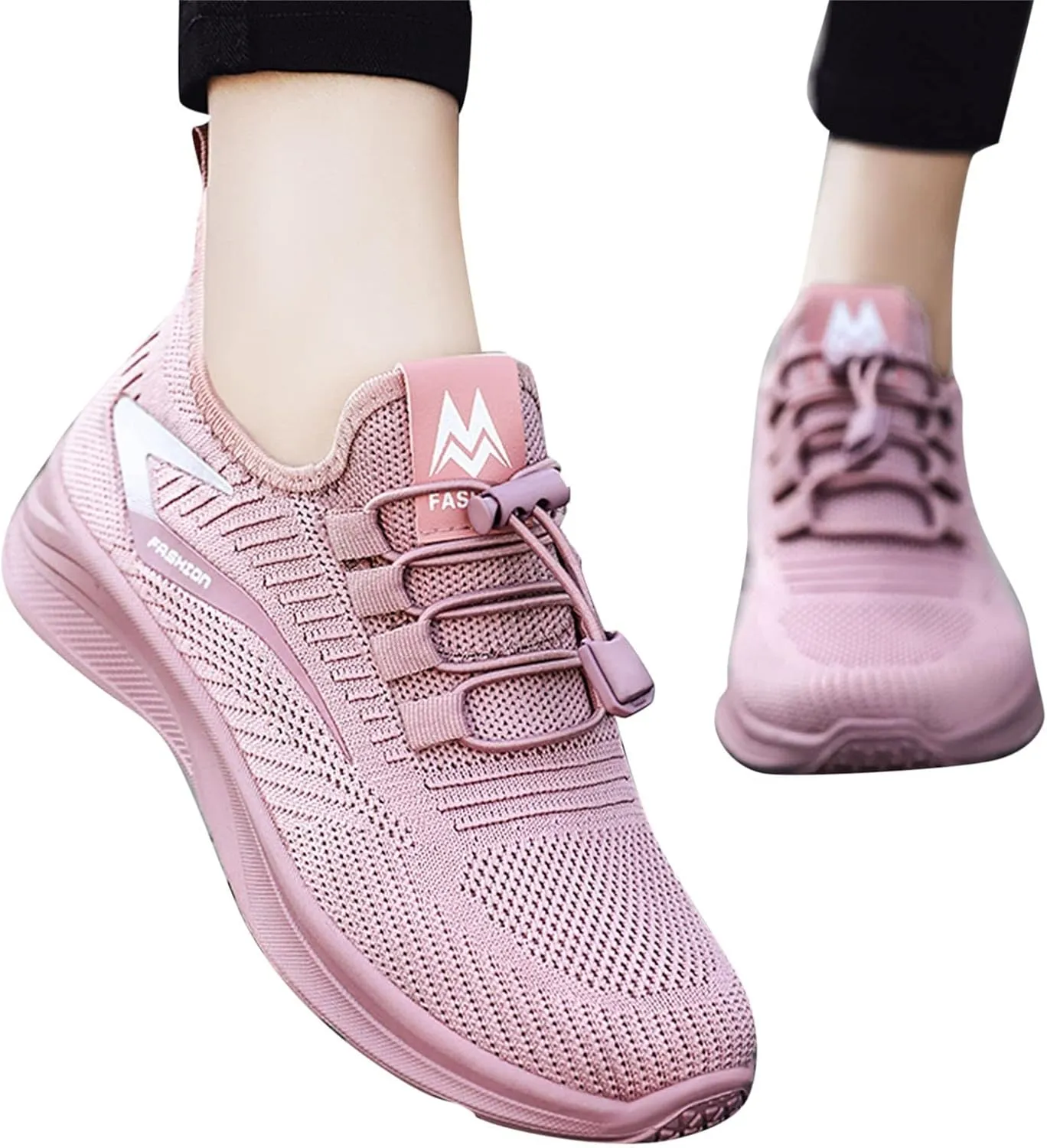 Cathalem Pink Solid Running Slip On Sneakers Slip Ins Shoes Mens Hands Free Orthopedic Walking Shoes for Men