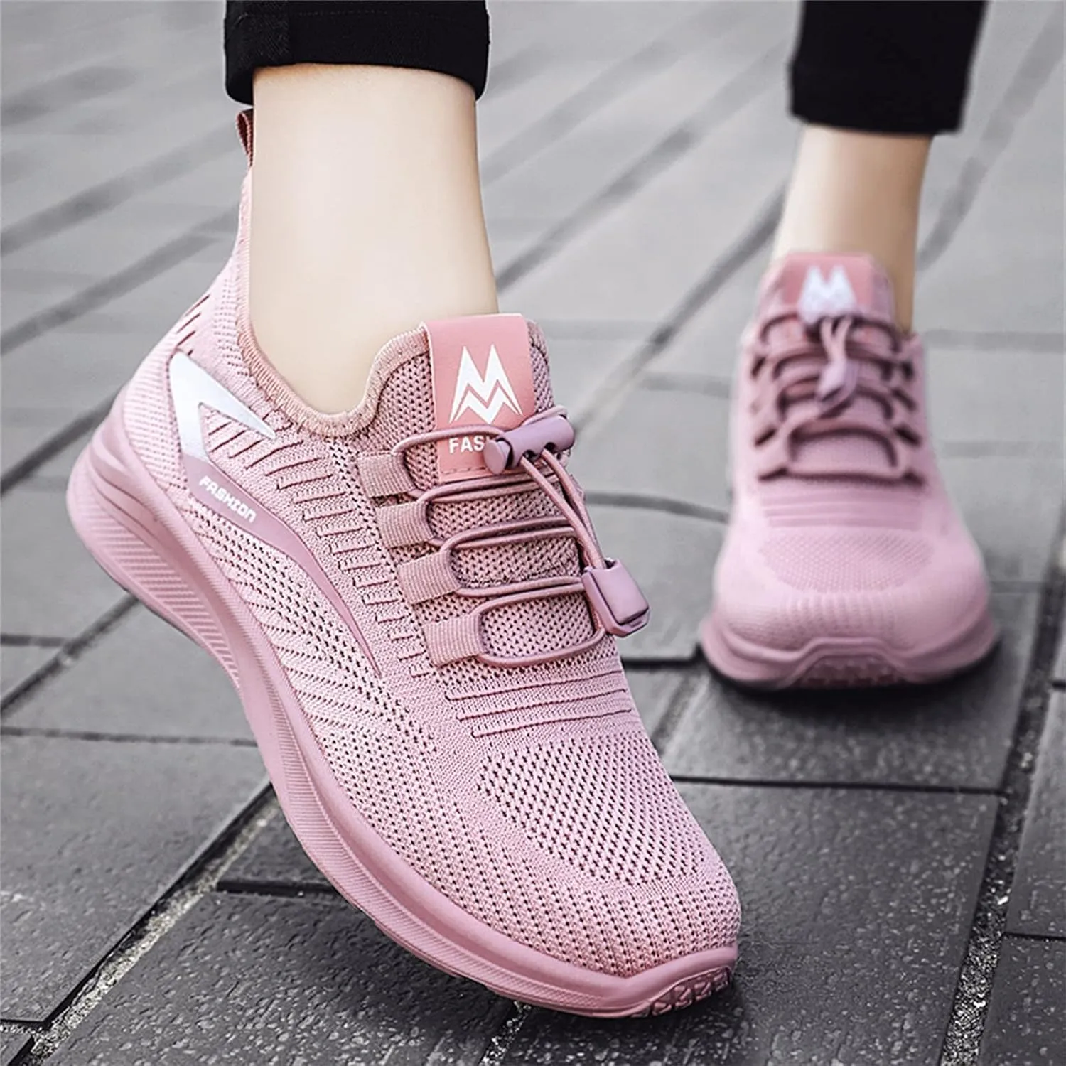 Cathalem Pink Solid Running Slip On Sneakers Slip Ins Shoes Mens Hands Free Orthopedic Walking Shoes for Men