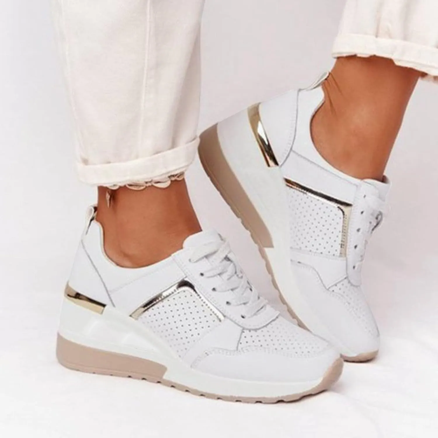 Cathalem Sneakers for Women Slip On Walking Shoes with Arch Support Running Sneakers Non Slip Breathable Tennis Shoes