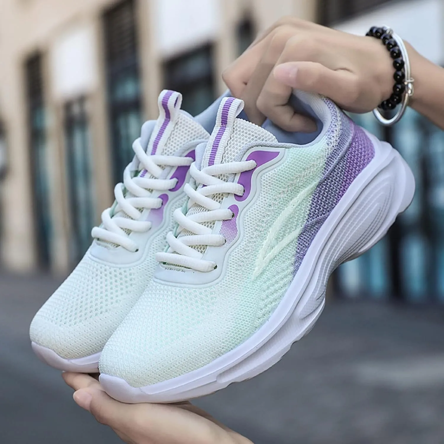 Classic Athletic Skateboard Sneakers for Women Casual Lace Up Non Slip Walking Shoes Lightweight Workout Shoe