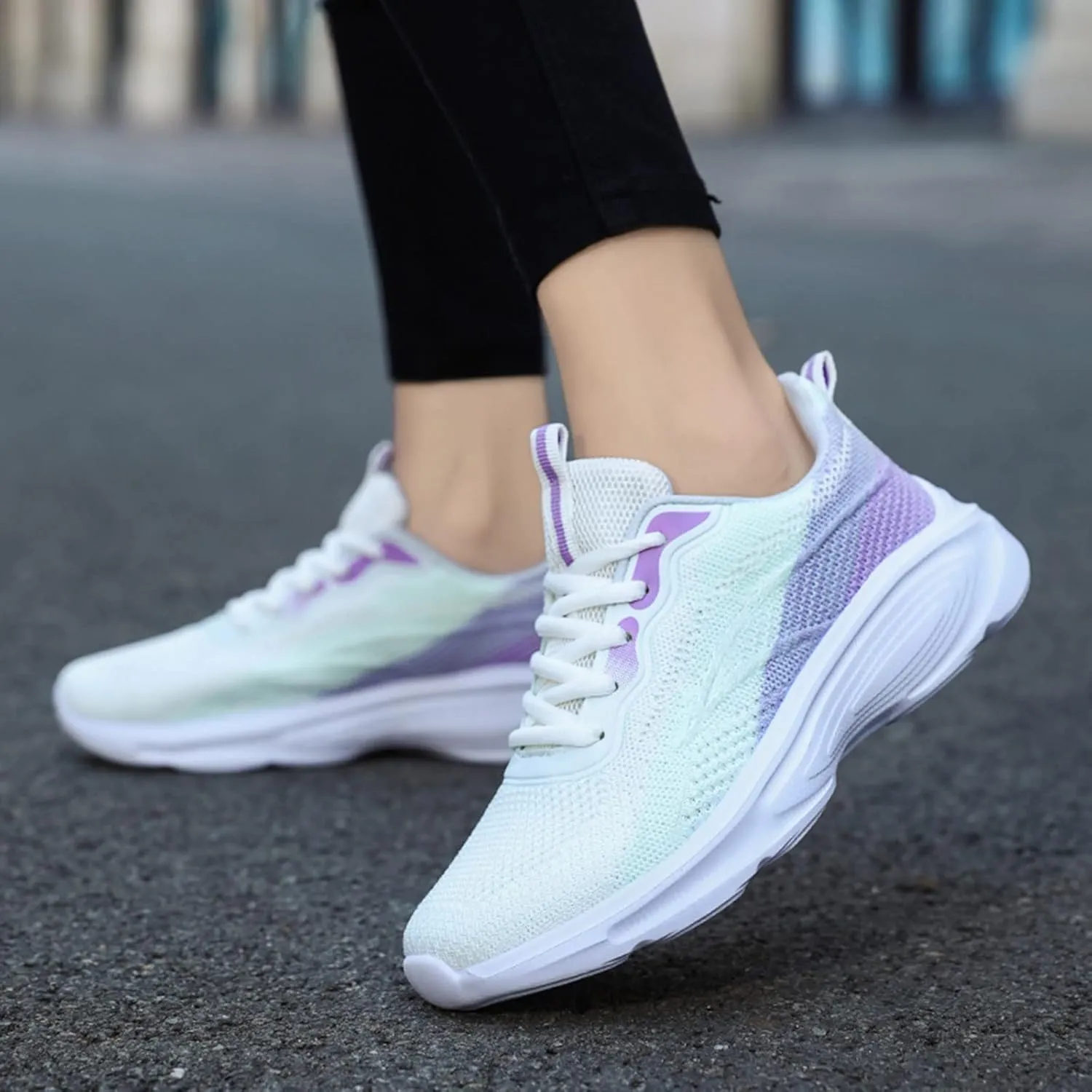Classic Athletic Skateboard Sneakers for Women Casual Lace Up Non Slip Walking Shoes Lightweight Workout Shoe