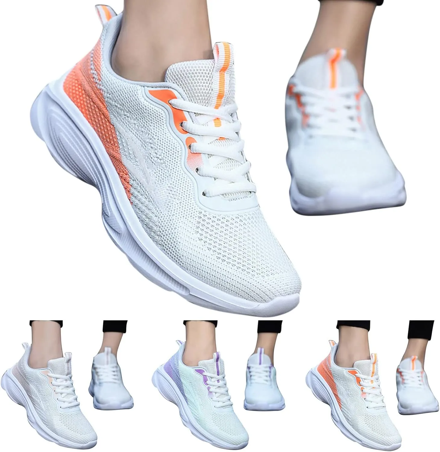 Classic Athletic Skateboard Sneakers for Women Casual Lace Up Non Slip Walking Shoes Lightweight Workout Shoe