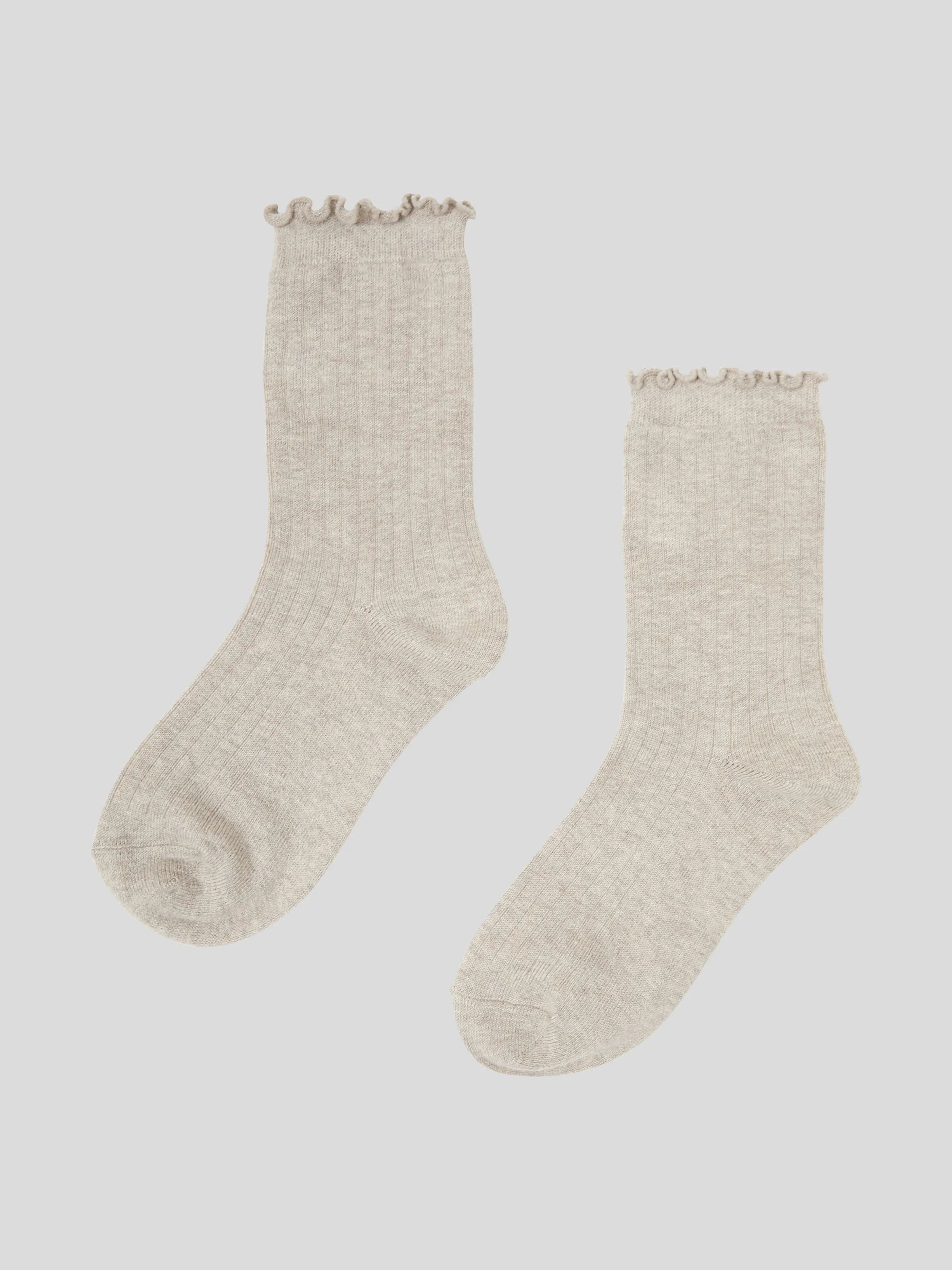 Cotton Cashmere Lounge Socks (1 Pair) in Natural