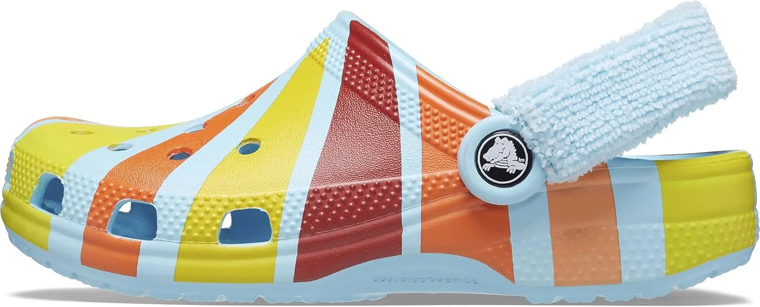 Crocs Unisex-Child Classic Graphic Clog with Terry Cloth Backstrap