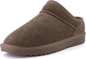 CUSHIONAIRE Women's Hilo 2 Premium Suede Slip-On House Slippers  Clog Slippers for Women, Memory Foam, Faux Shearling, Wide Widths Available