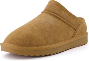 CUSHIONAIRE Women's Hilo 2 Premium Suede Slip-On House Slippers  Clog Slippers for Women, Memory Foam, Faux Shearling, Wide Widths Available