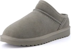 CUSHIONAIRE Women's Hilo 2 Premium Suede Slip-On House Slippers  Clog Slippers for Women, Memory Foam, Faux Shearling, Wide Widths Available