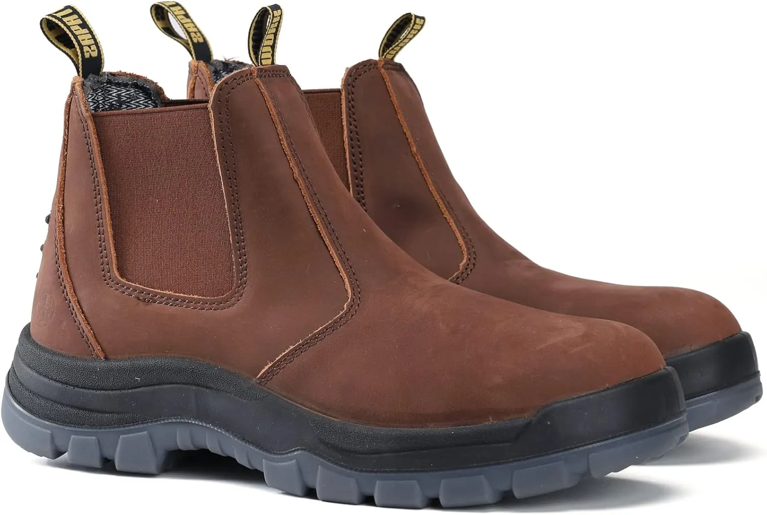 DIIG Work Boots for Men, Steel Toe Waterproof Working Boots, Slip Resistant Anti-Static Slip-on Safety Working Shoes 8 9 10 11 12 13 (CRZ/822EE, 9)
