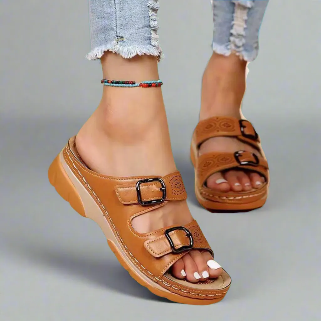 Dorothee | Wedge Sandals with Double Strap  Comfortable and Stylish