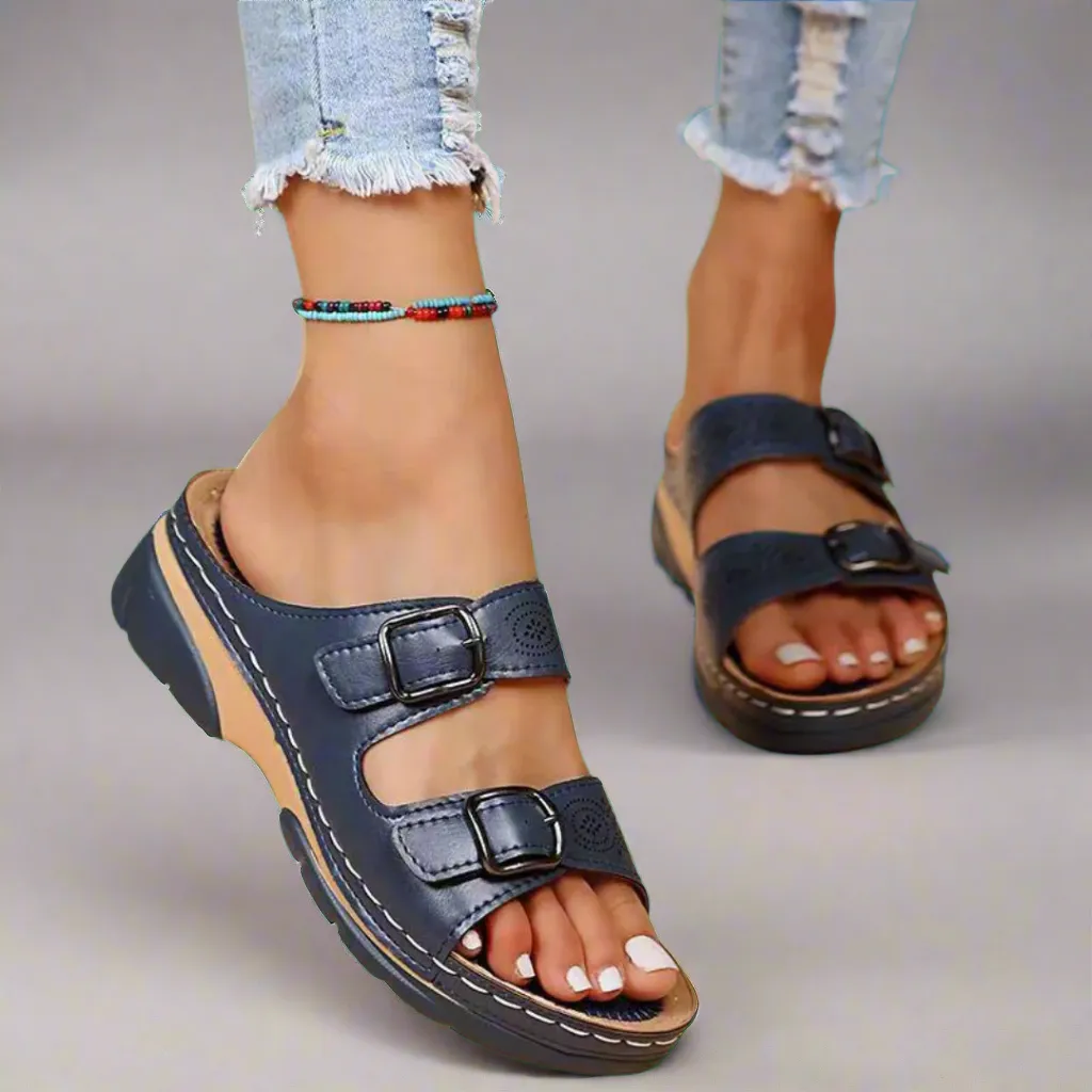 Dorothee | Wedge Sandals with Double Straps  Comfortable and Stylish