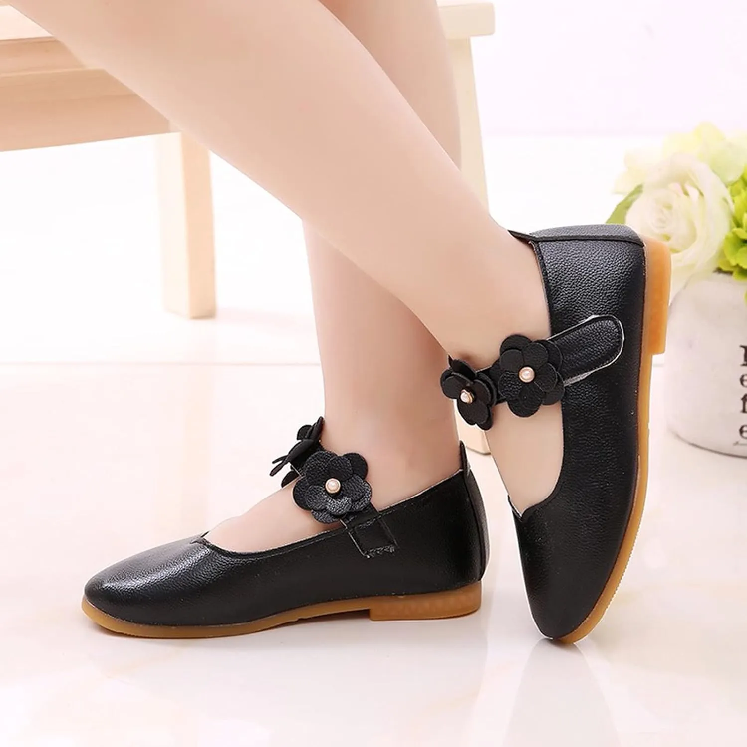 Dress Shoes for Girls,0-12 Years Children Kid Baby Girls Flower Leather Single Shoes Soft Dance Princess Shoes