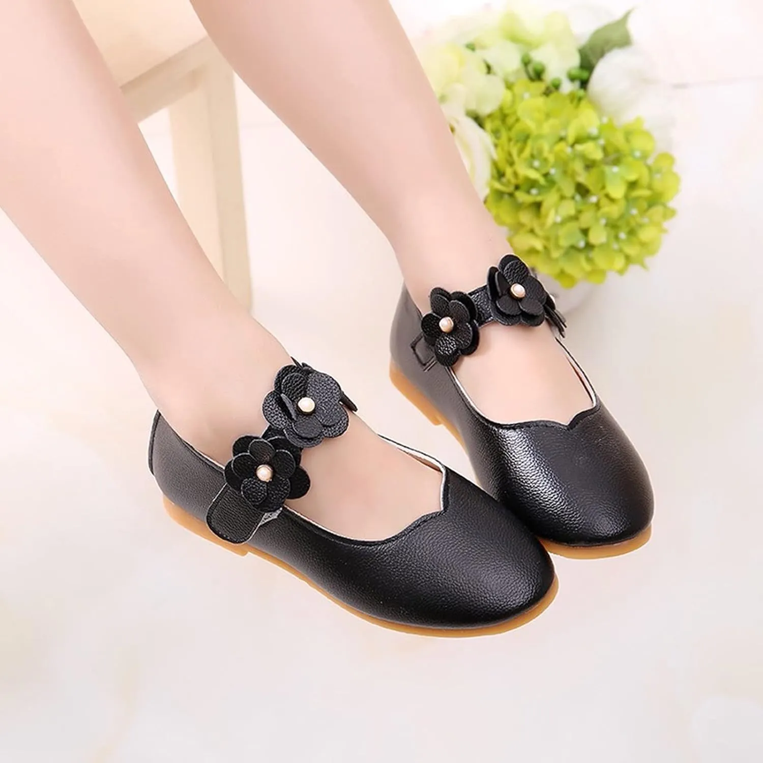 Dress Shoes for Girls,0-12 Years Children Kid Baby Girls Flower Leather Single Shoes Soft Dance Princess Shoes