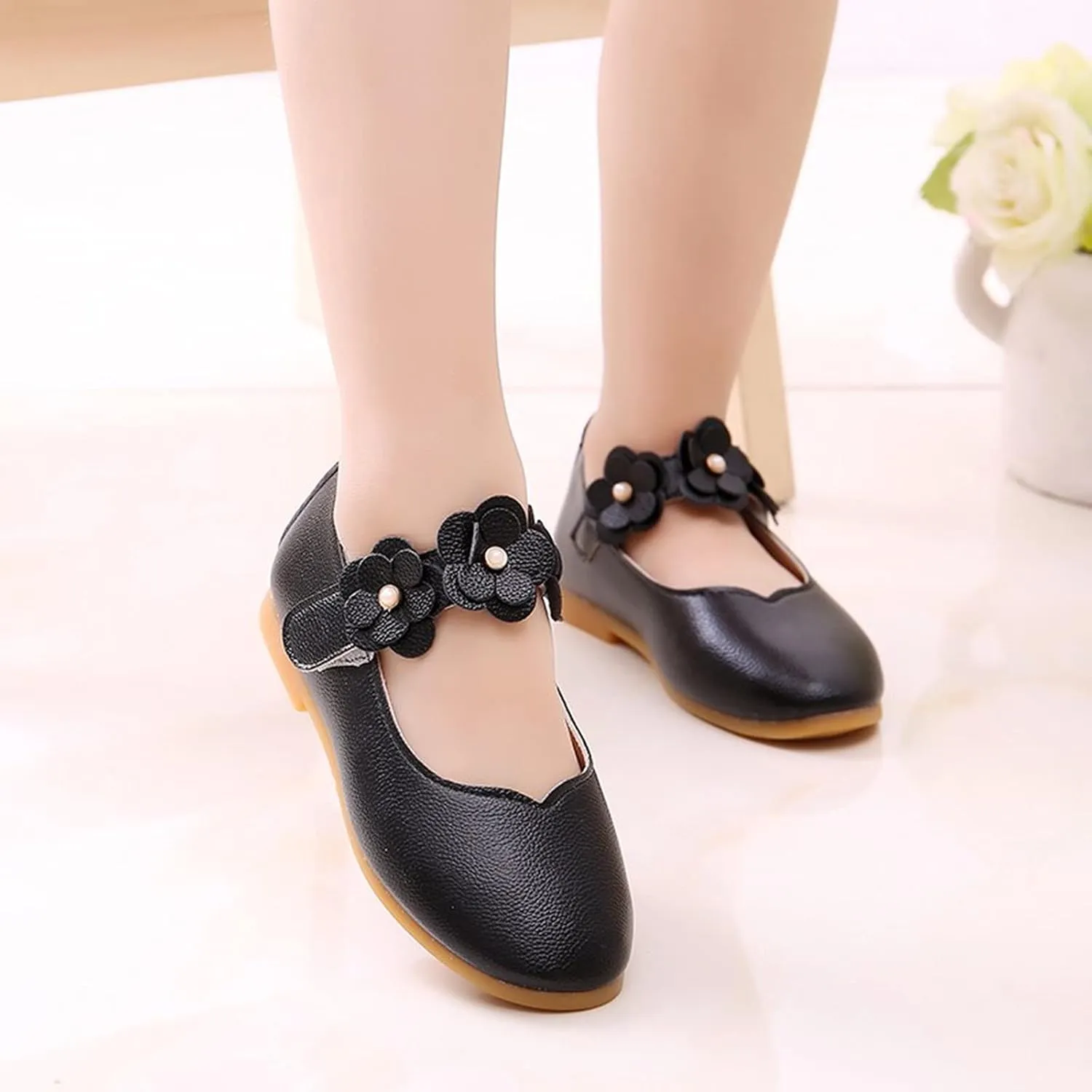 Dress Shoes for Girls,0-12 Years Children Kid Baby Girls Flower Leather Single Shoes Soft Dance Princess Shoes