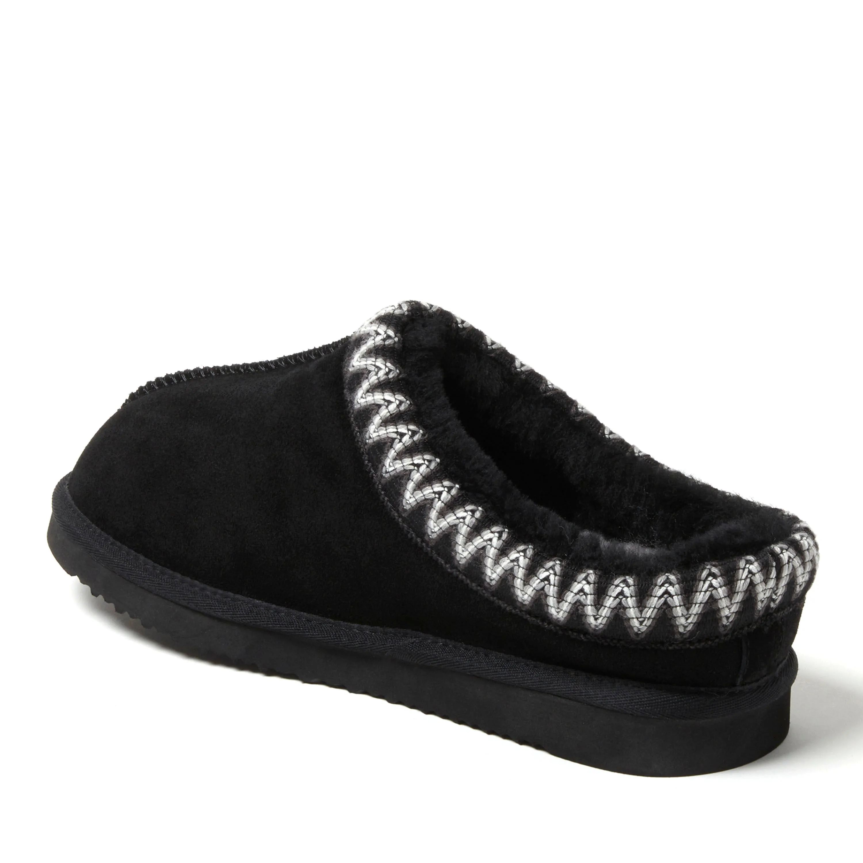Fireside by Dearfoams Men's Grafton Genuine Shearling Clog Slipper with Taping