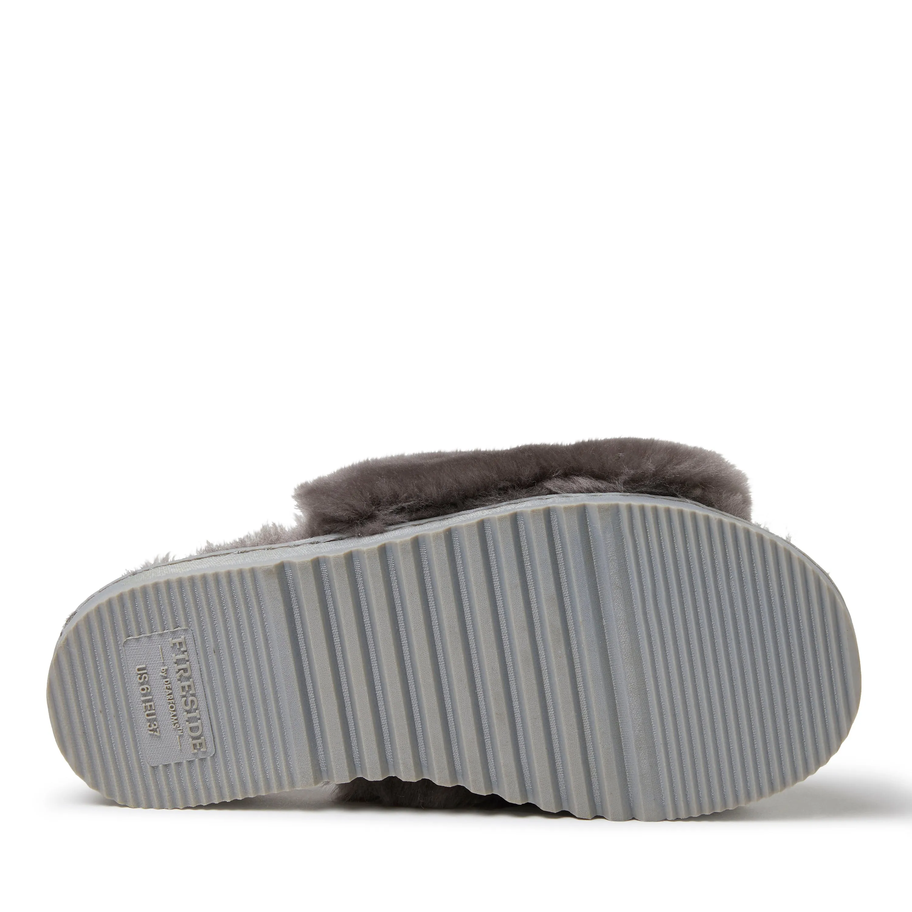 Fireside by Dearfoams Women's Cairns Genuine Shearling Fuzzy Slide Slipper