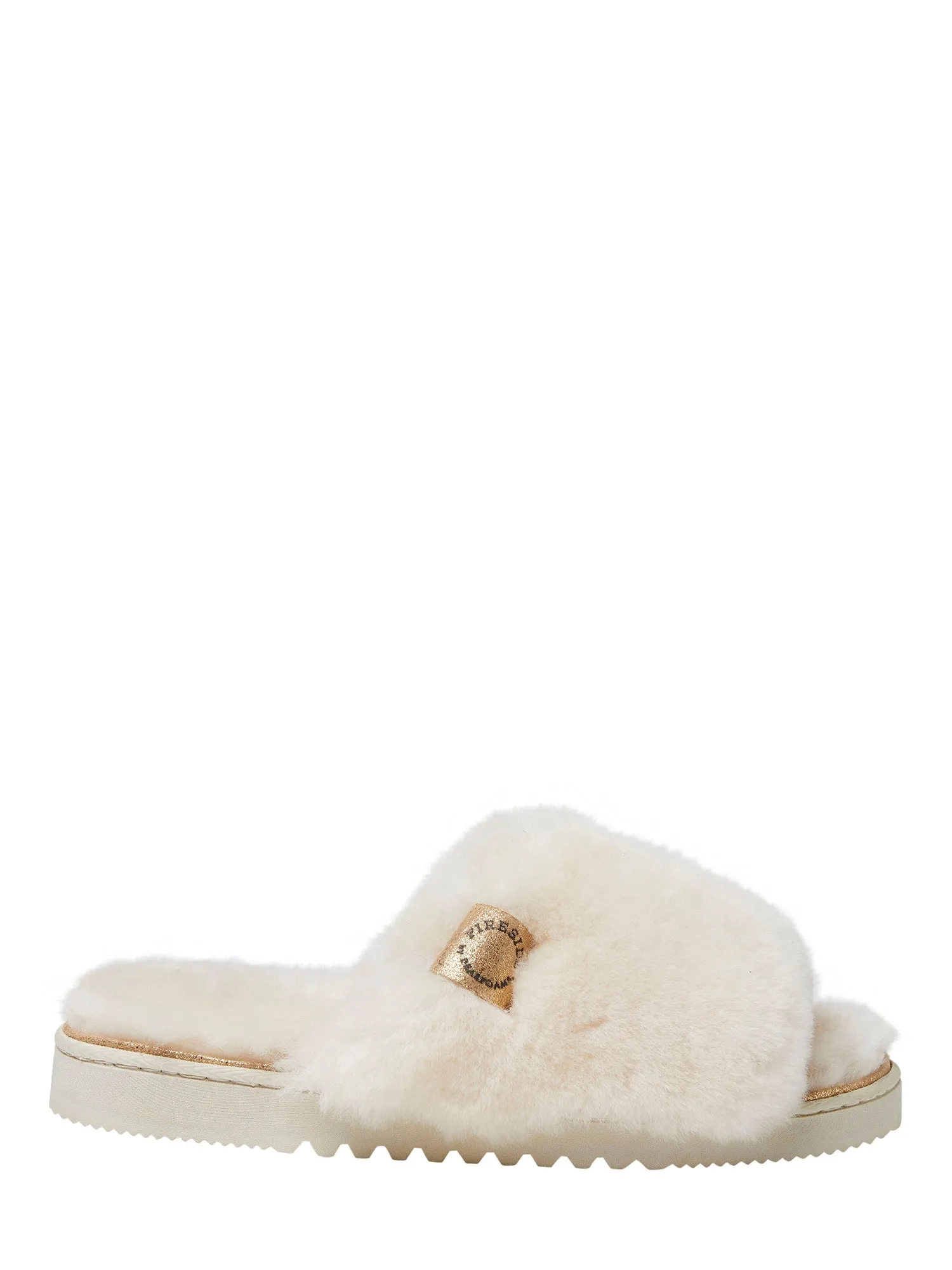Fireside by Dearfoams Women's Cairns Genuine Shearling Fuzzy Slide Slipper