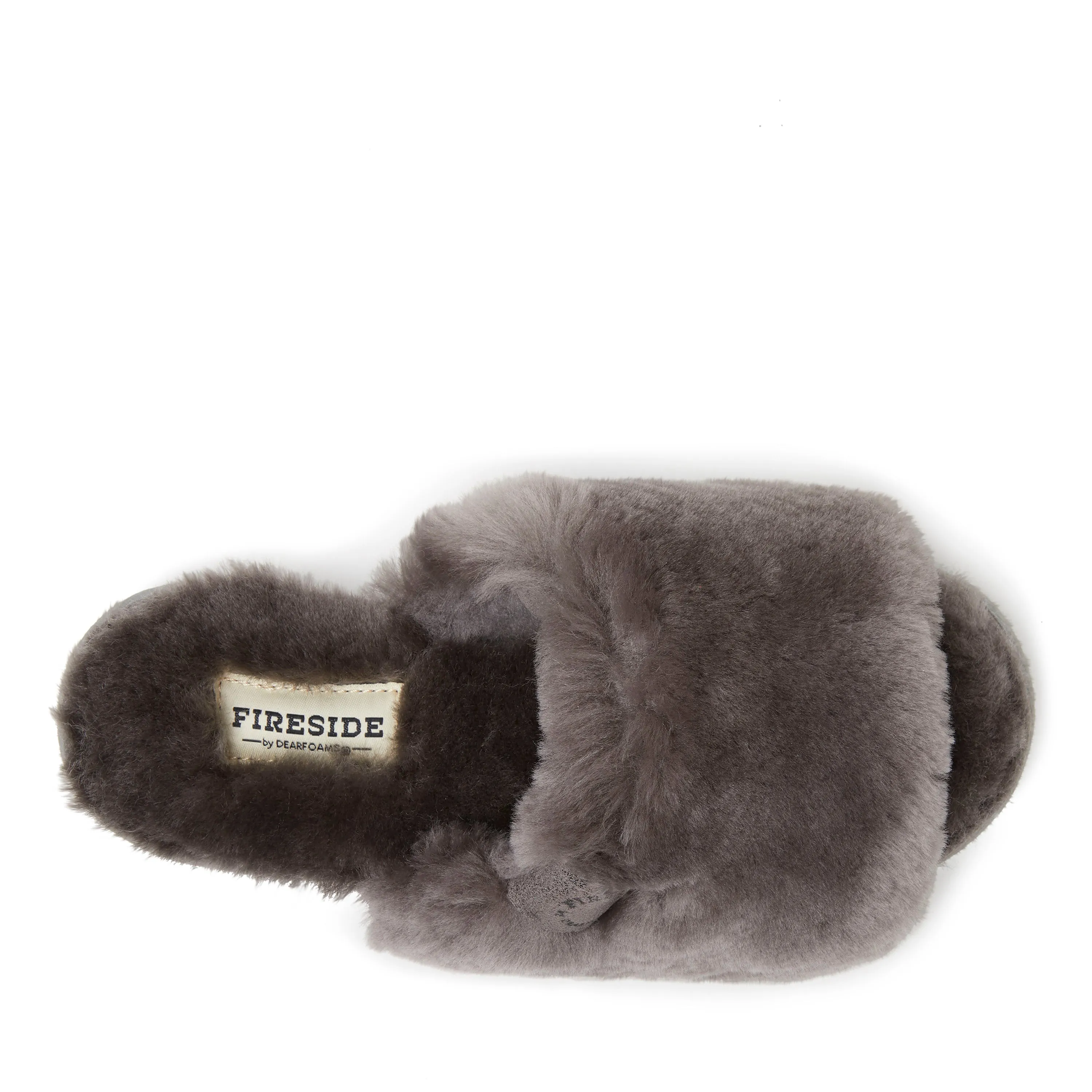 Fireside by Dearfoams Women's Cairns Genuine Shearling Fuzzy Slide Slipper
