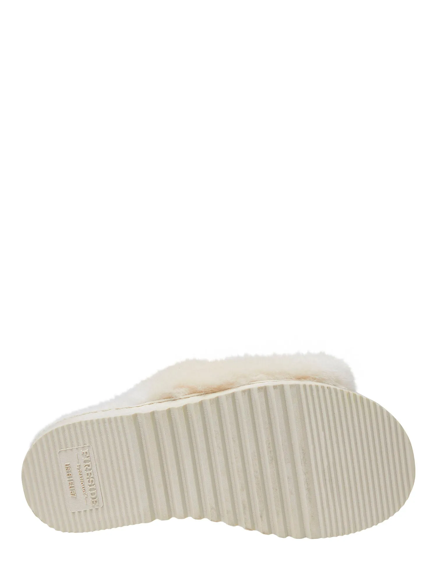 Fireside by Dearfoams Women's Cairns Genuine Shearling Fuzzy Slide Slipper