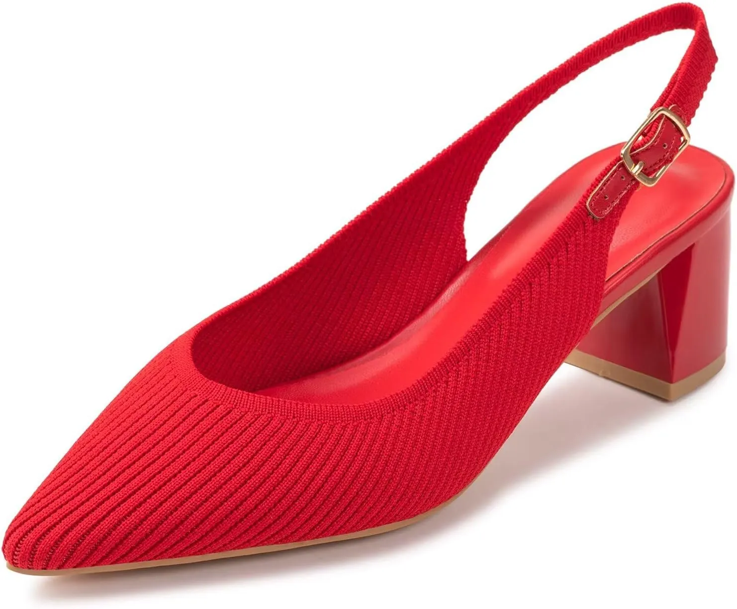 Frank Mully Women's Slingback Heels Pointed Toe Work Pumps Comfortable Chunky Pumps Closed Toe Stylish Dressy Shoes