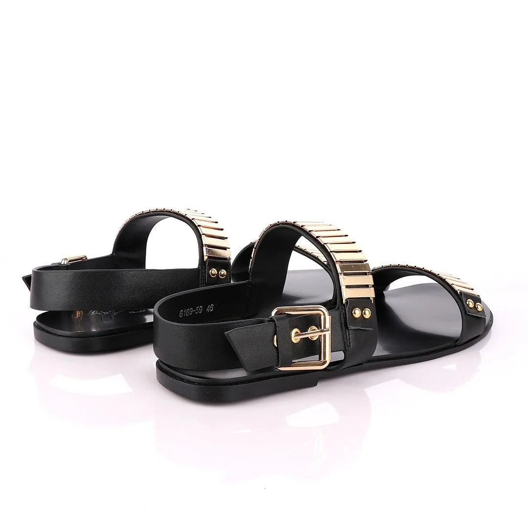 Giuseppe Zanotti Gold Figaro Double Strap Sandals